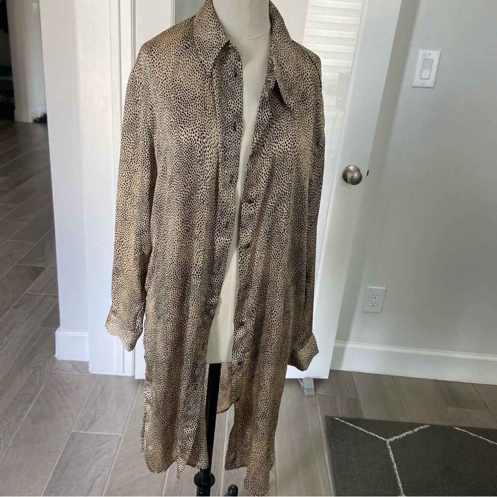 Zara Animal Print Shirt Dress